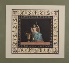 Framed lithograph, fresco from Nero's Domus Aurea (Rome)...