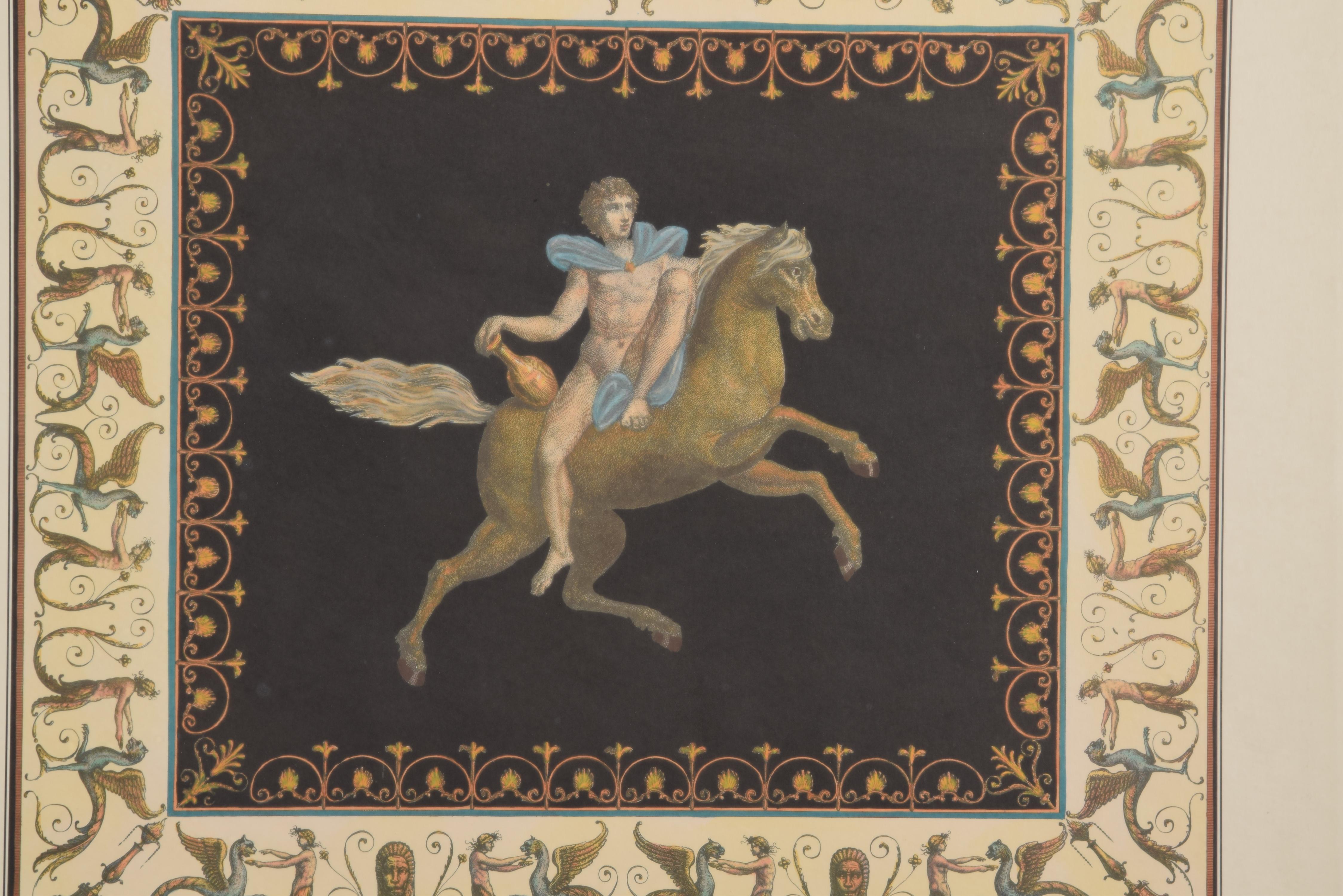 Autre Lithographie encadrée, fresque de la Domus Aurea de Nero (Rome)... en vente