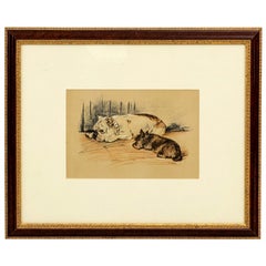 Framed Lithograph in the Manner of Lucy Dawson