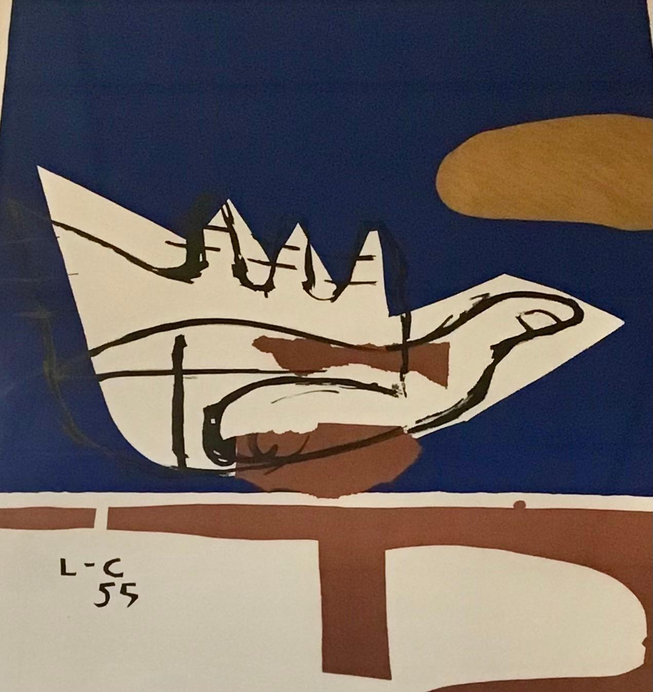 Mid-Century moderno Litografia incorniciata 