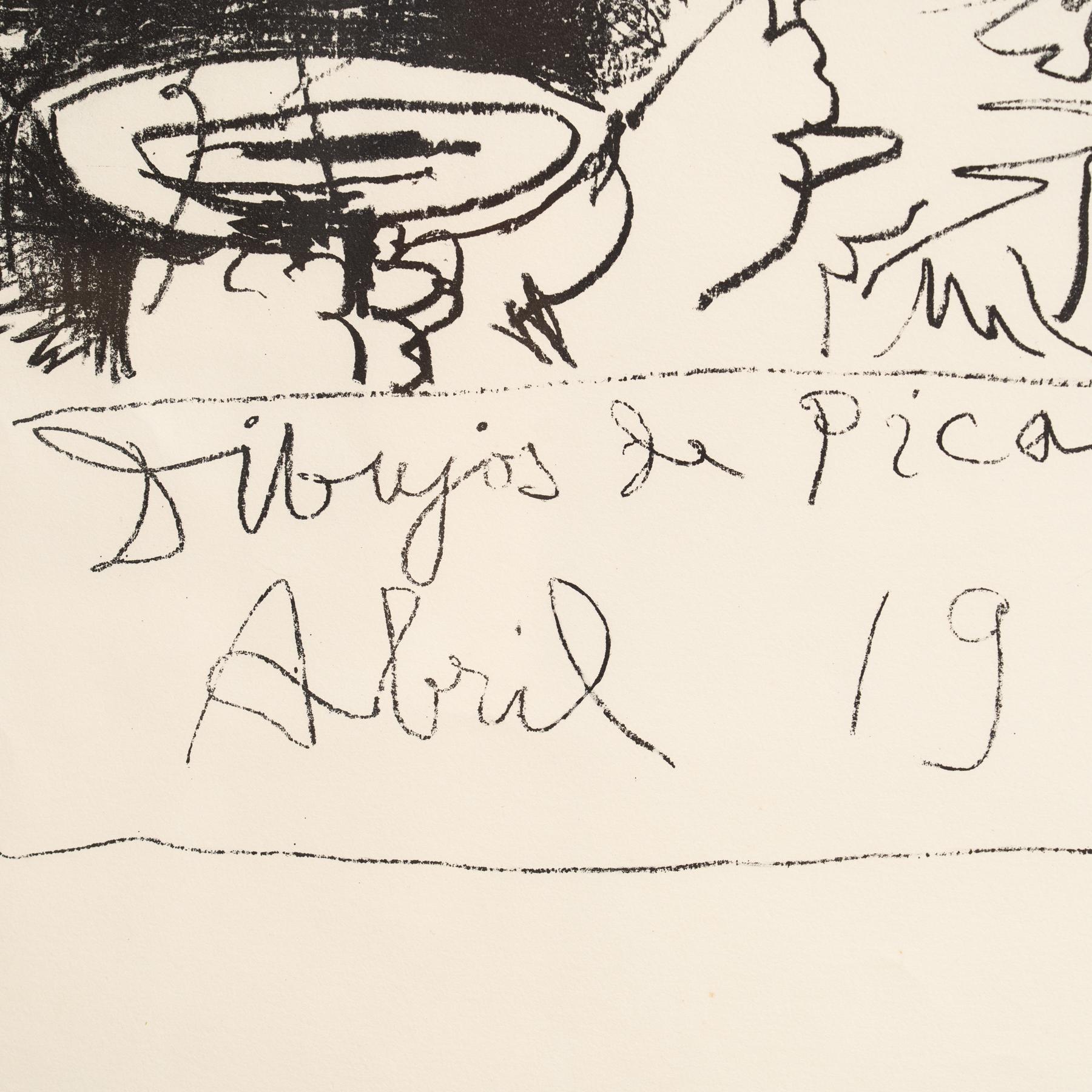 Poster litografico incorniciato della mostra Disegni di Picasso, circa 1961 in vendita 3
