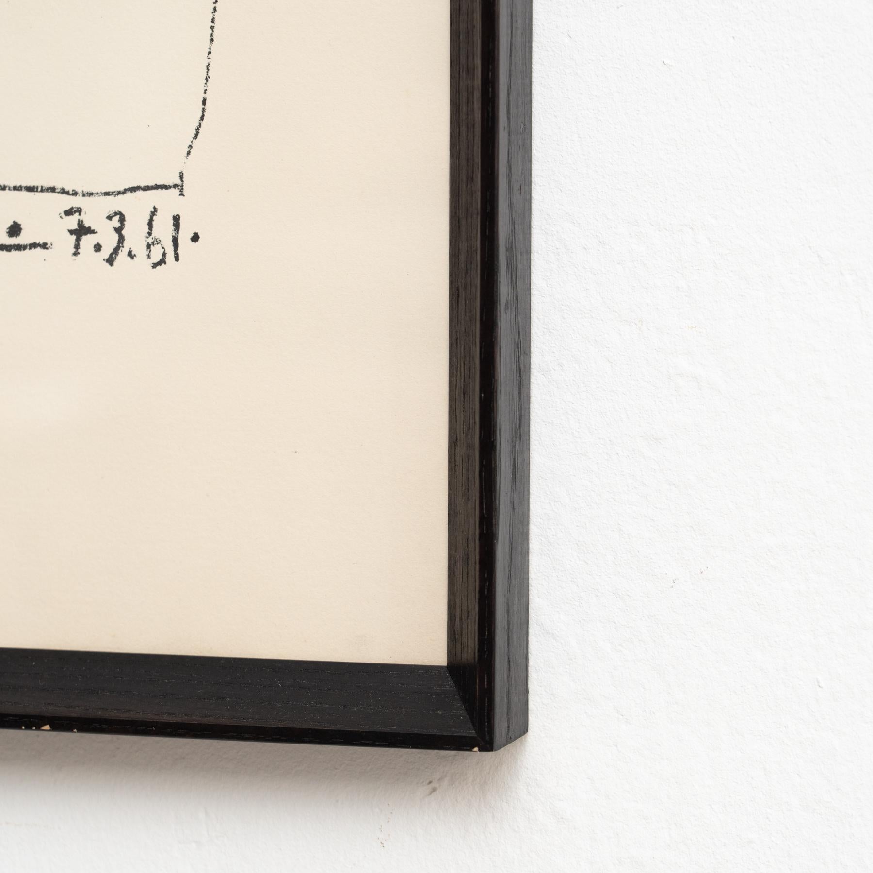Poster litografico incorniciato della mostra Disegni di Picasso, circa 1961 in vendita 5