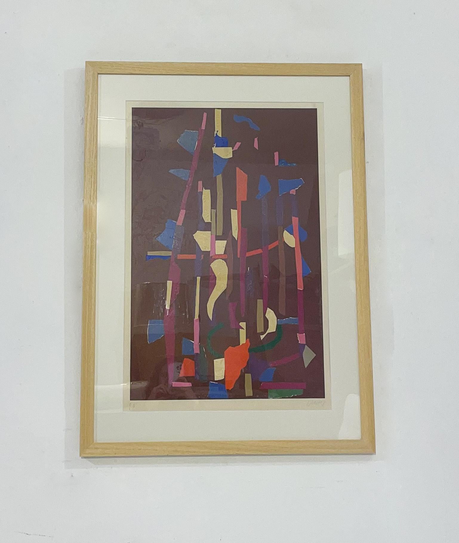 Mid-Century Modern Framed Lithography by André Lanskoy, 1970s - Signed For Sale