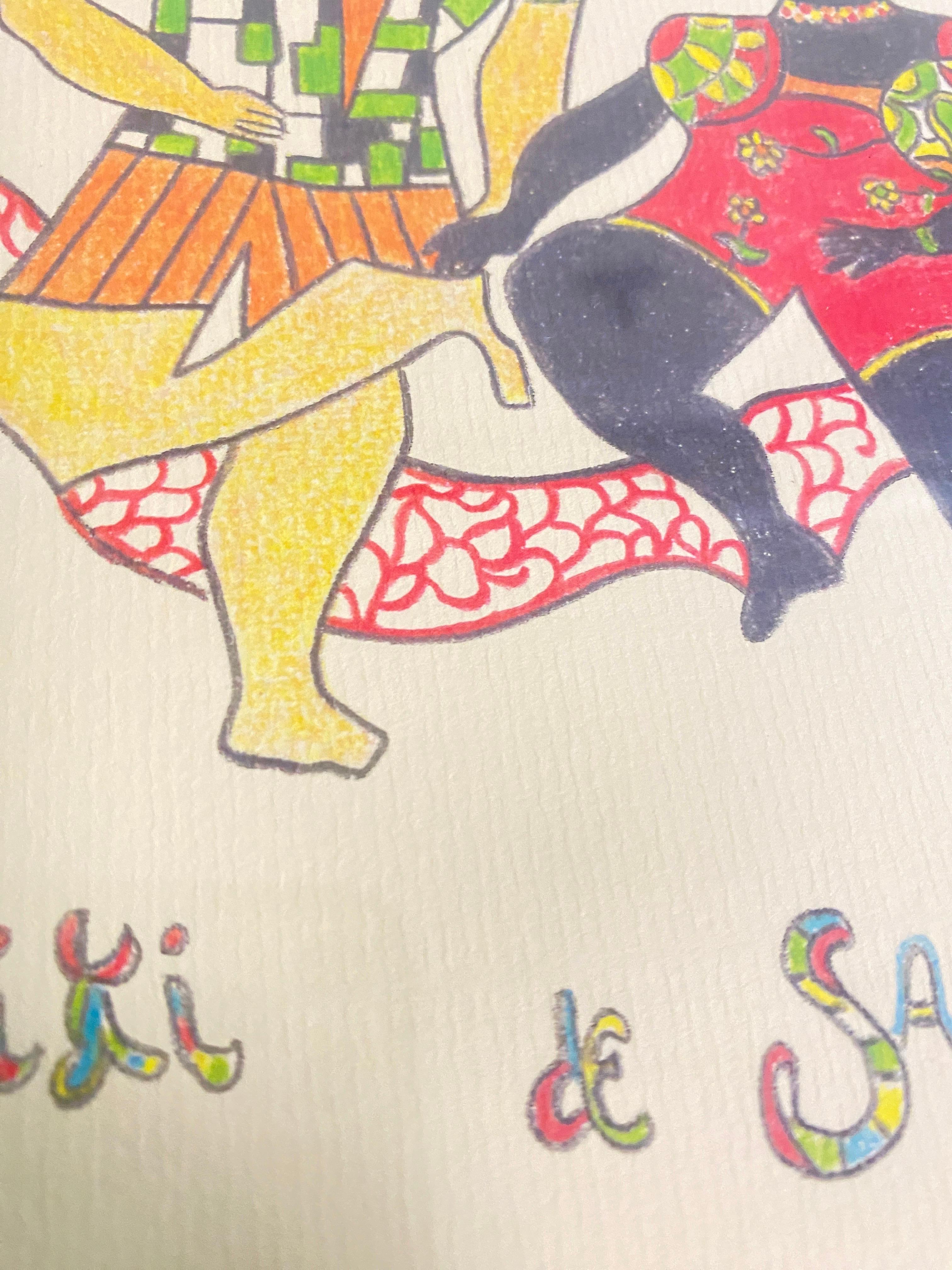 20ième siècle Lithographie encadrée de Niki de Saint Phalle, 1972, signée par l'artiste en vente