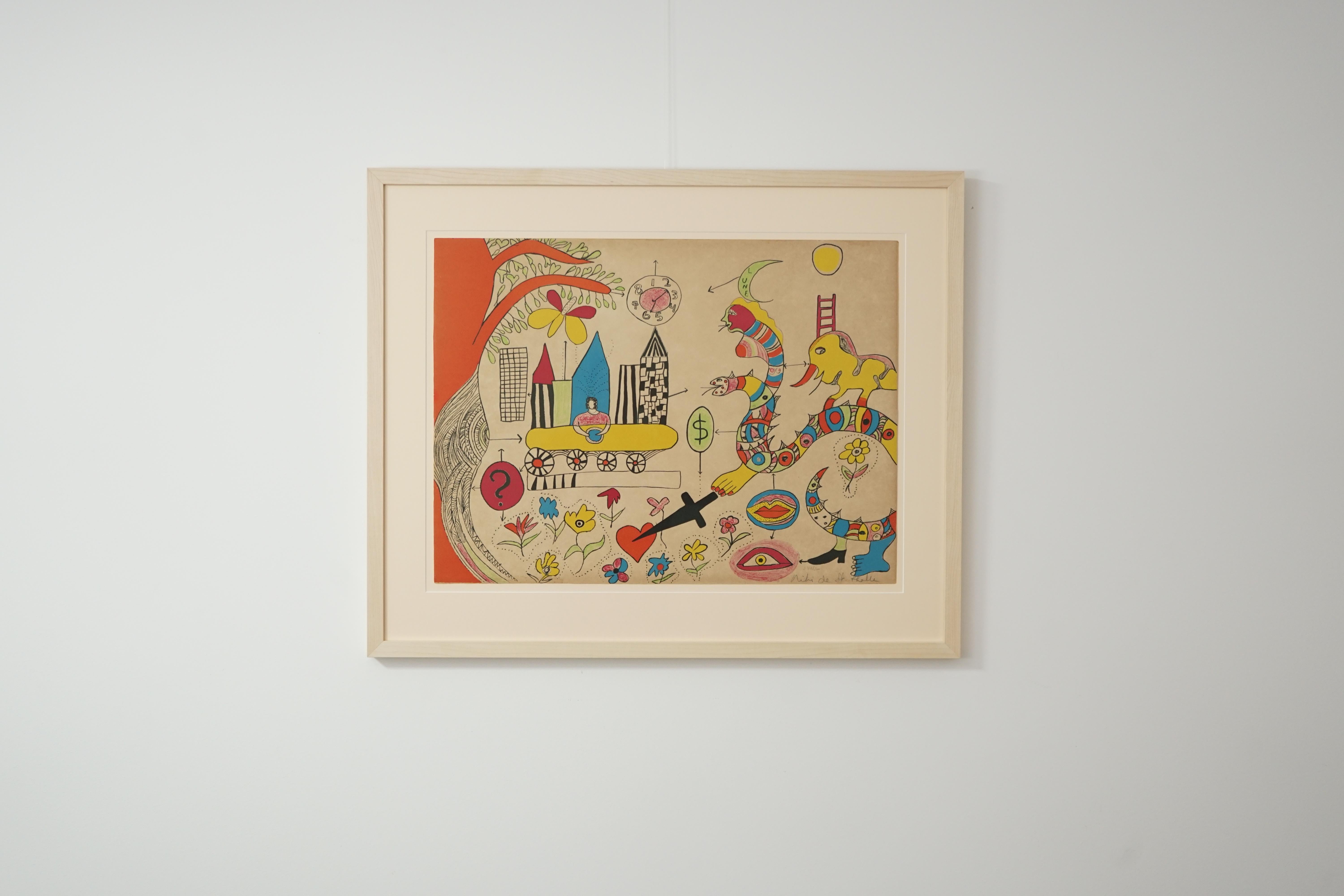 Mid-Century Modern Framed Lithography 
