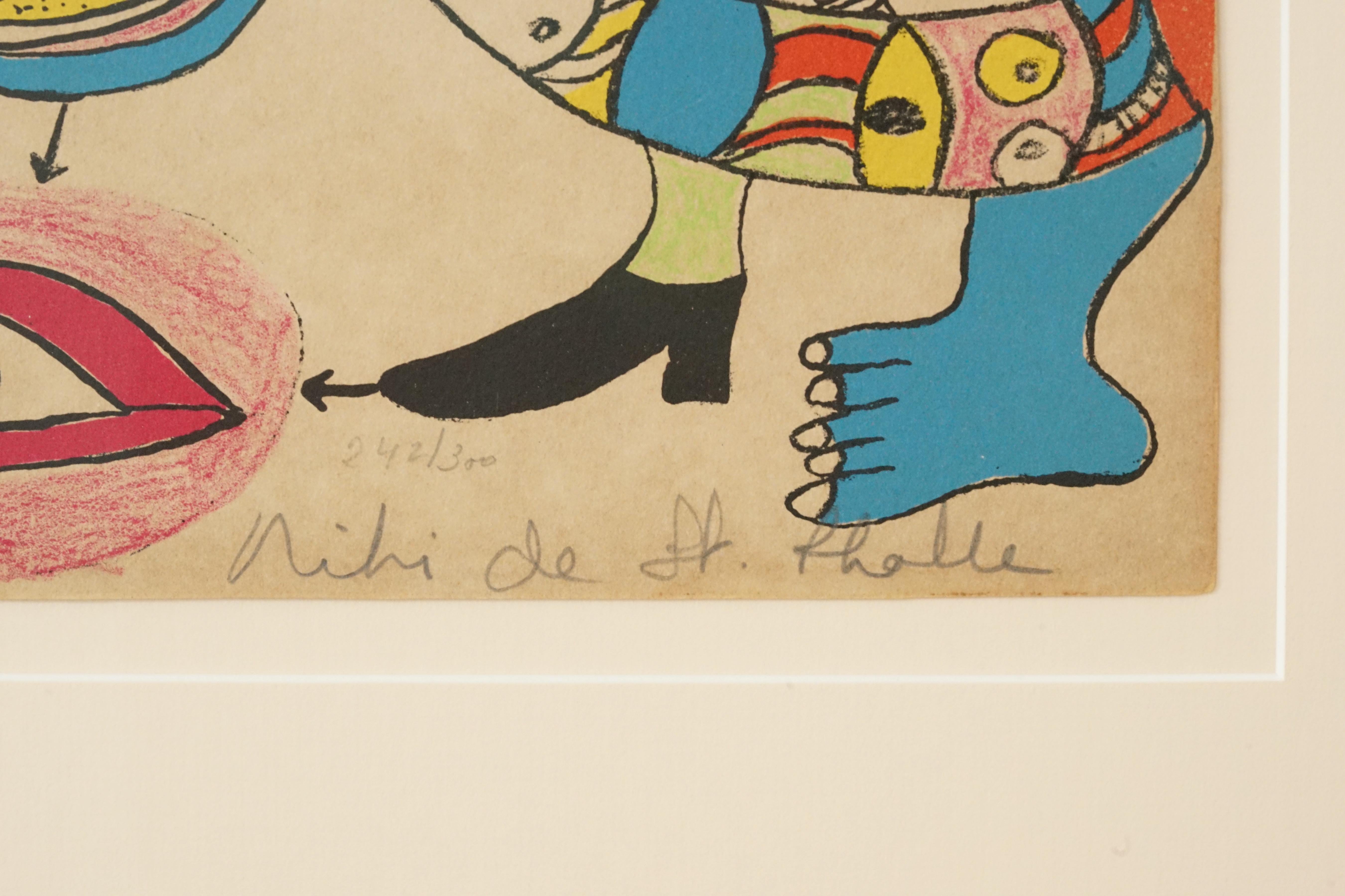Lithographie encadrée « Le Couteau » de Niki de Saint Phalle, 1972 Bon état - En vente à Kelkheim (Taunus), HE