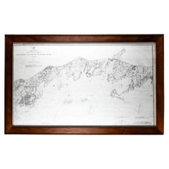 Framed Long Island Sound Map C. 1899