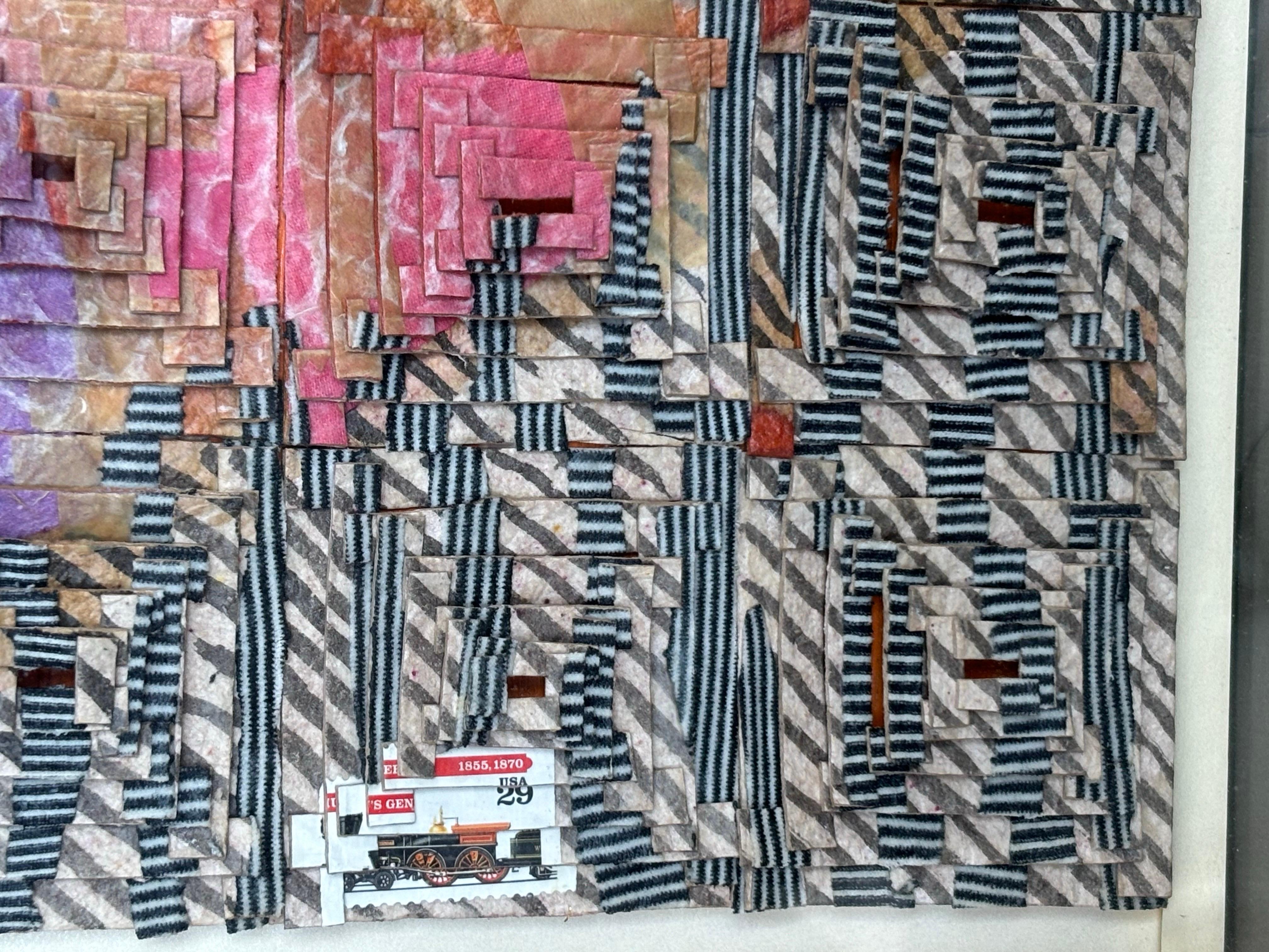 Late 20th Century Framed Lucite Collage For Sale
