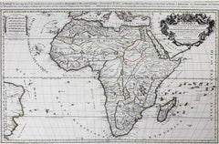 Framed Map of Africa by Hubert Jaillot