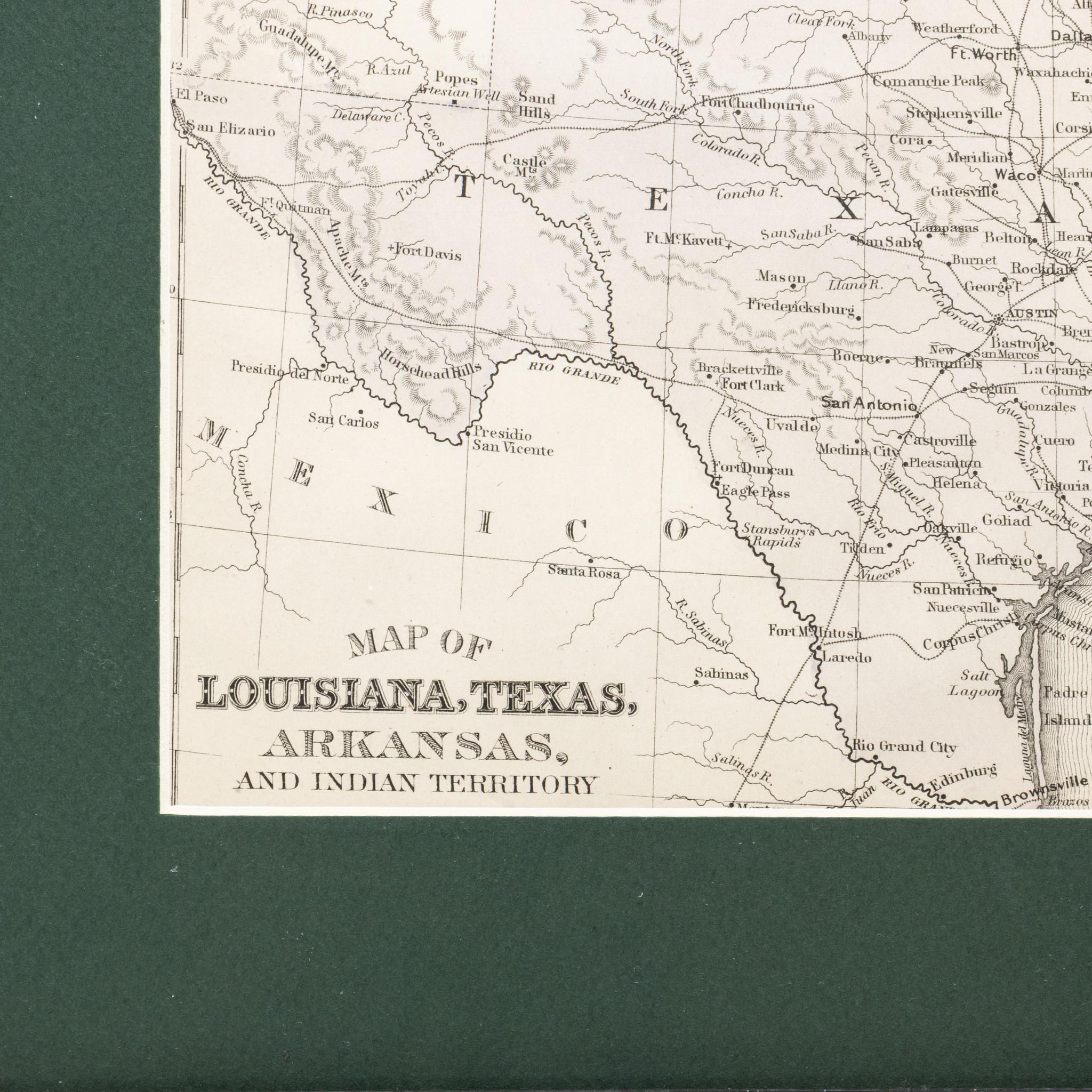 Framed Map of Texas Circa 1886 In Good Condition For Sale In Coeur d'Alene, ID