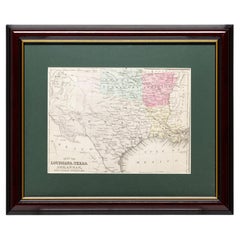 Used Framed Map of Texas Circa 1886