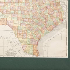 Framed Map of Texas Circa 1908