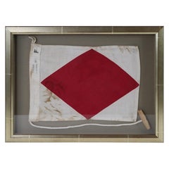 Framed Maritime Signal Flag of Letter F