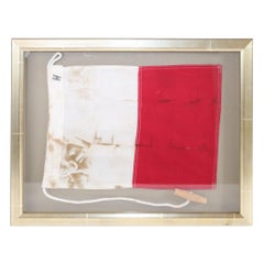 Retro Framed Maritime Signal Flag of Letter H