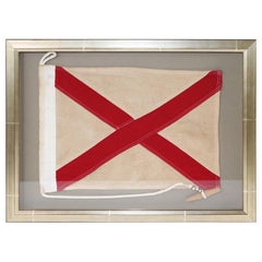 Retro Framed Maritime Signal Flag of Letter V