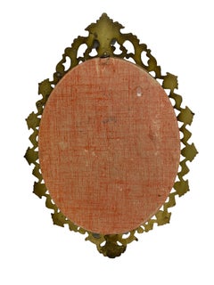 Framed Mary and Jesus Child Wax Miniature Portrait, Brass and Glass Italy, 1930s