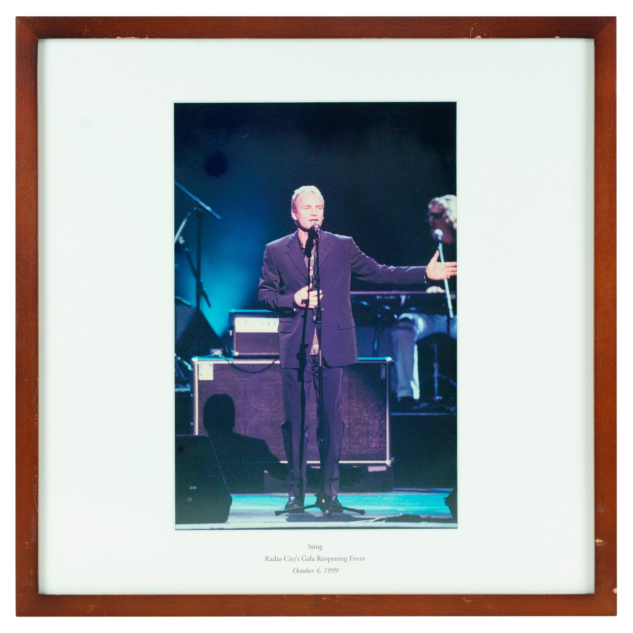 Framed Matted Photo Sting Radio City Music Hall 10/4/1999