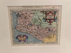 Framed Mercator Hondius Hispania Nova Atlas Minor Map