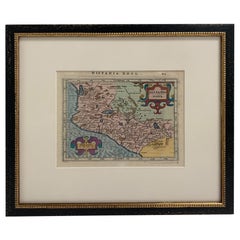 Antique Framed Mercator Hondius Hispania Nova Atlas Minor Map