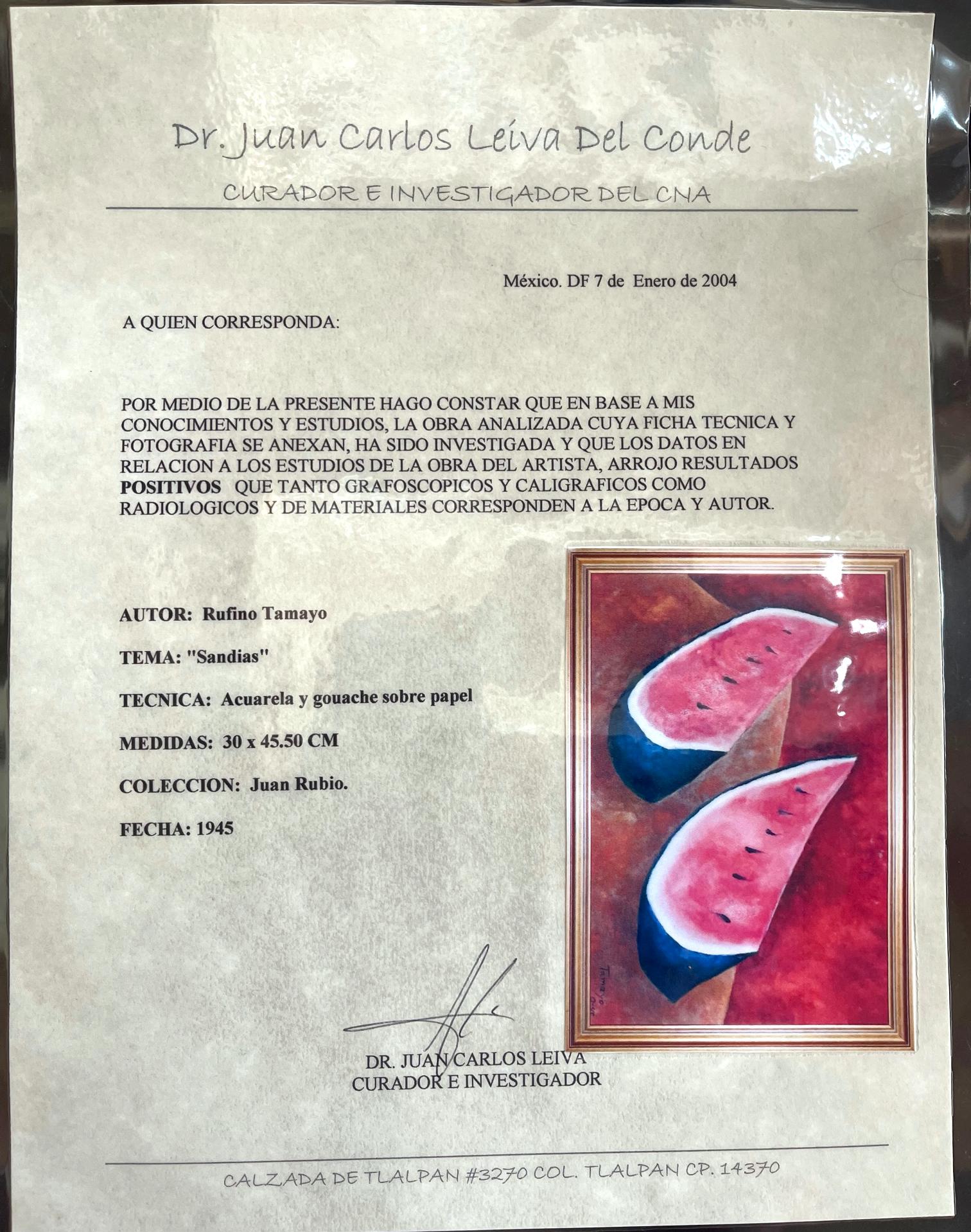 Aquarelle mexicaine sur papier encadrée attribuée à Rufino Tamayo en vente 6