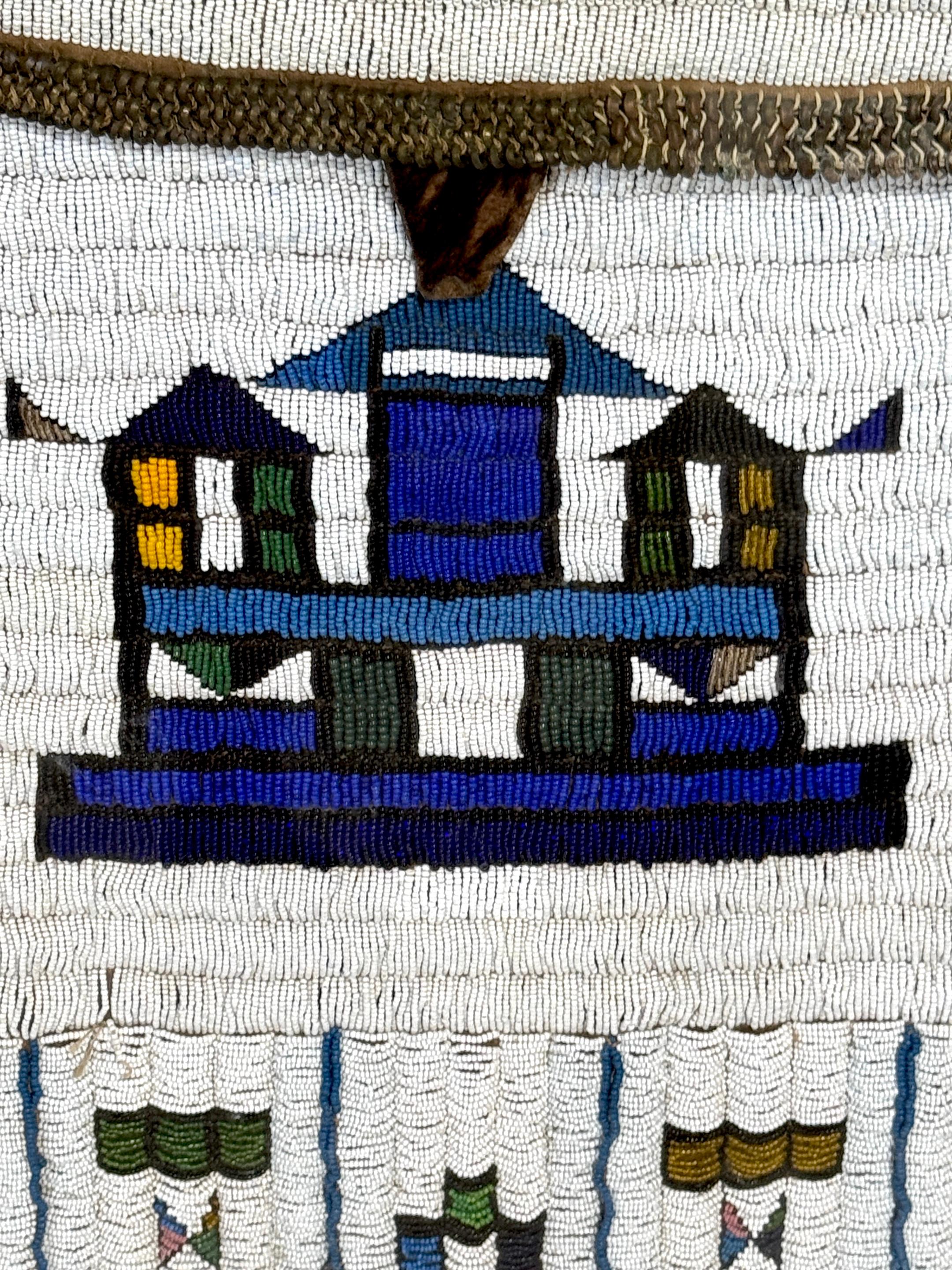Framed Mid-20th C. Lakota (Sioux)  Beaded Saddle Bag Panel, Museum Mounted For Sale 3