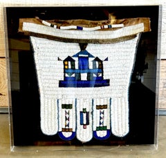 Framed Mid-20th C. Lakota (Sioux)  Beaded Saddle Bag Panel, Museum Mounted