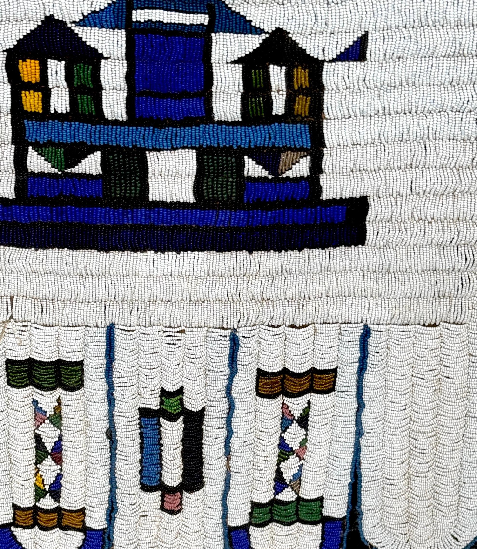 Framed Mid-20th C. Lakota (Sioux)  Beaded Saddle Bag Panel, Museum Mounted For Sale 2