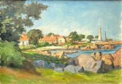 Framed Mid-Century Danish Oil Painting on Cardboard by Svend Aage Arvidsen