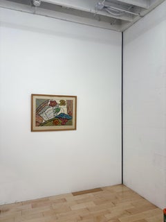 Framed Mid-century modern expressive still life -signed