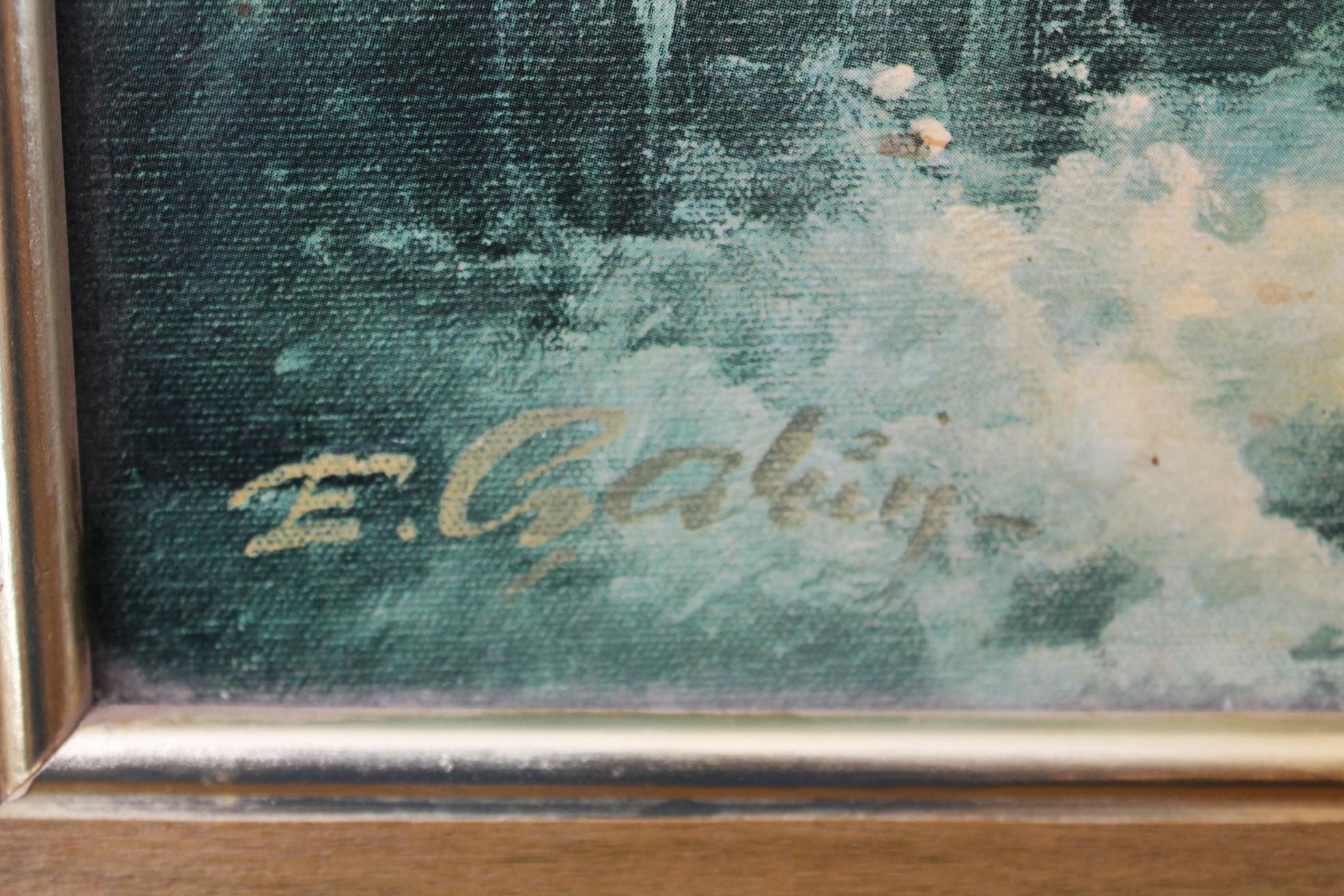 Decoración de pared enmarcada Mid Century Vintage Seascape Print Grande 41 por 29 Estadounidense en venta