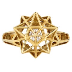 Framed Mini Diamond 18 Karat Gold Ring