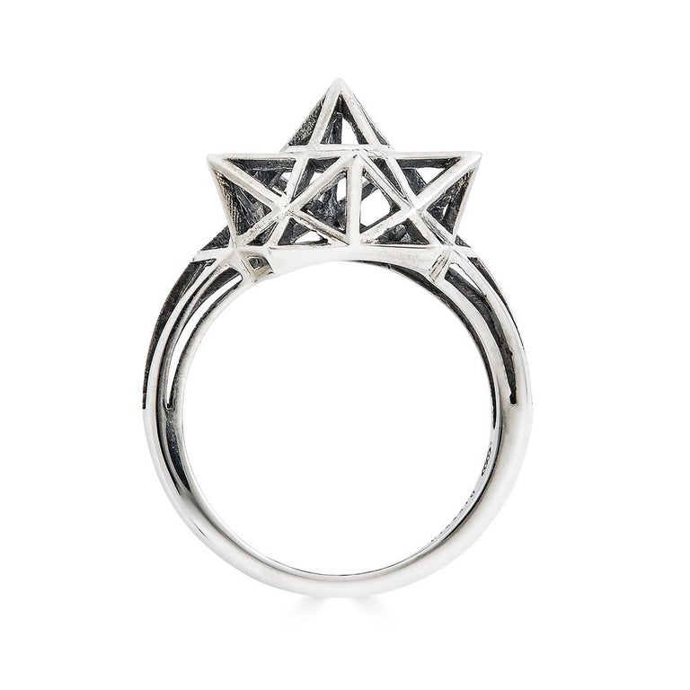 Framed Mini Silver Ring For Sale at 1stDibs