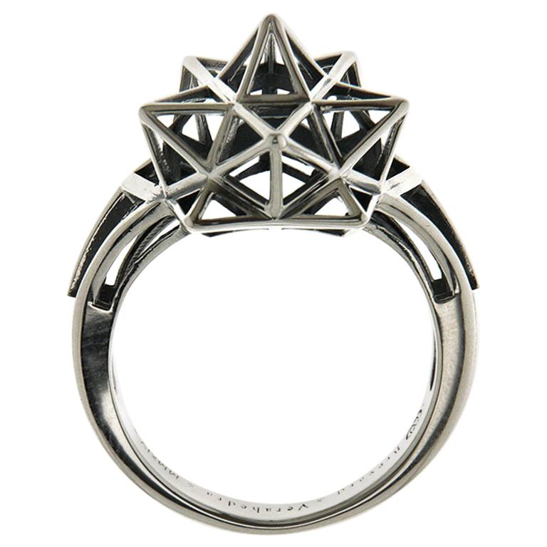Framed Mini Silver Ring For Sale at 1stDibs
