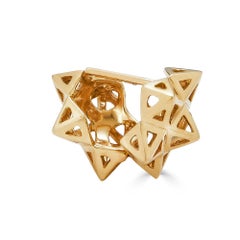 Gerahmte Mini-Tetra-Ohrringe aus Gold