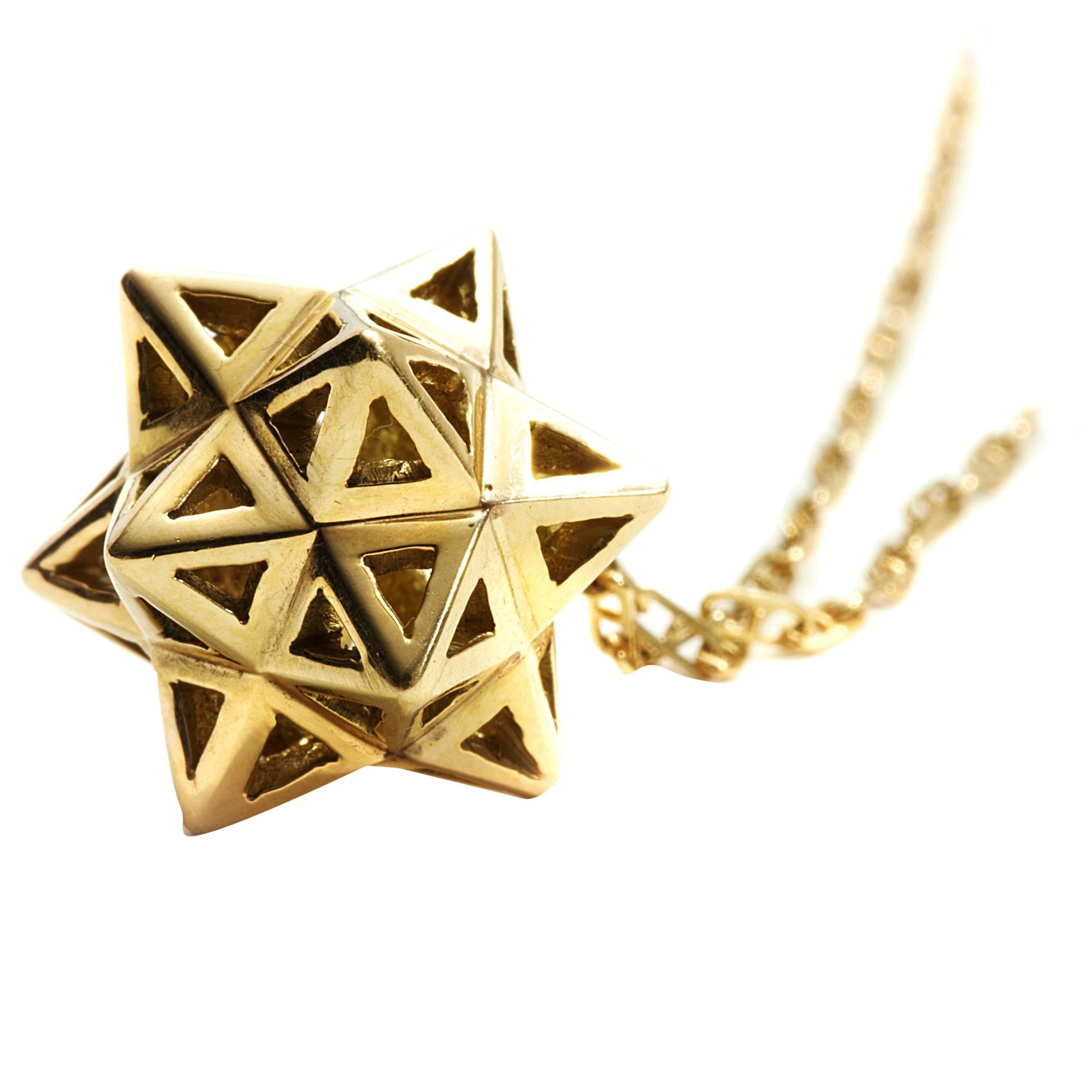 Modern Framed Mini Tetra Gold Necklace For Sale