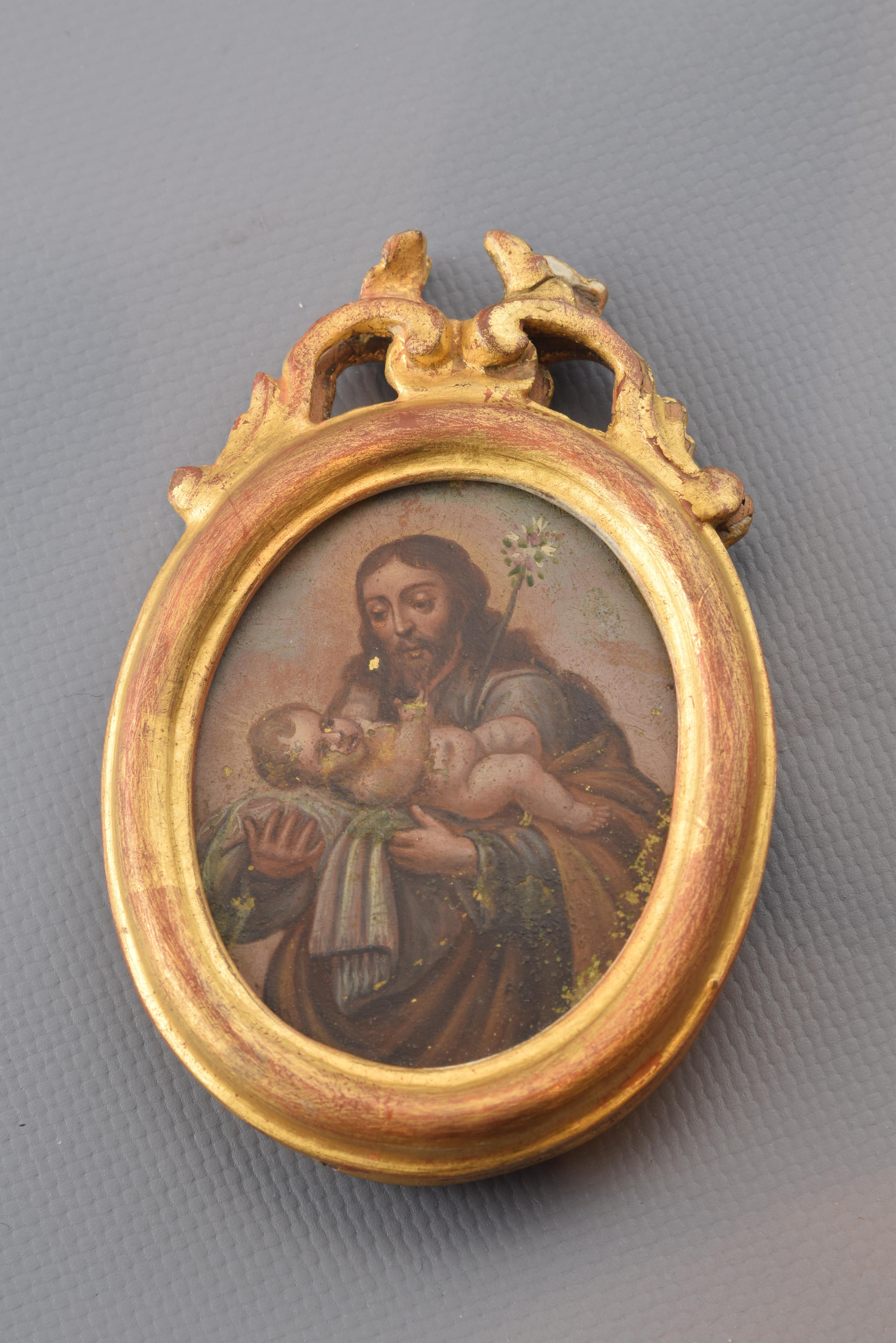 European Framed Miniature, Wood, 18th Century 'Later Framing'