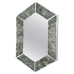 Framed Mirror, a Silver Ornate Handcrafted Fused Glass Mirror by Brett Manley