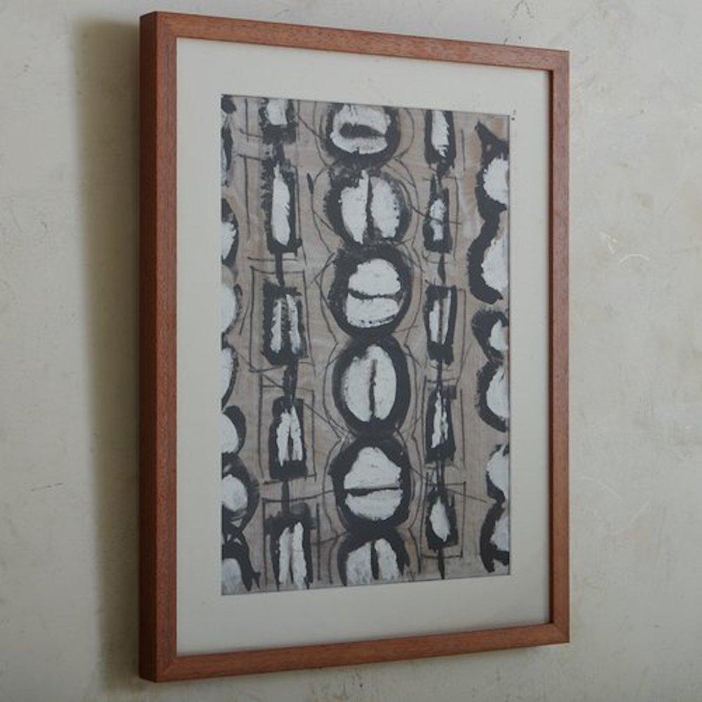 Italian Framed Mixed Media Abstract on Paper #22 by Giancarlo Mustich For Sale