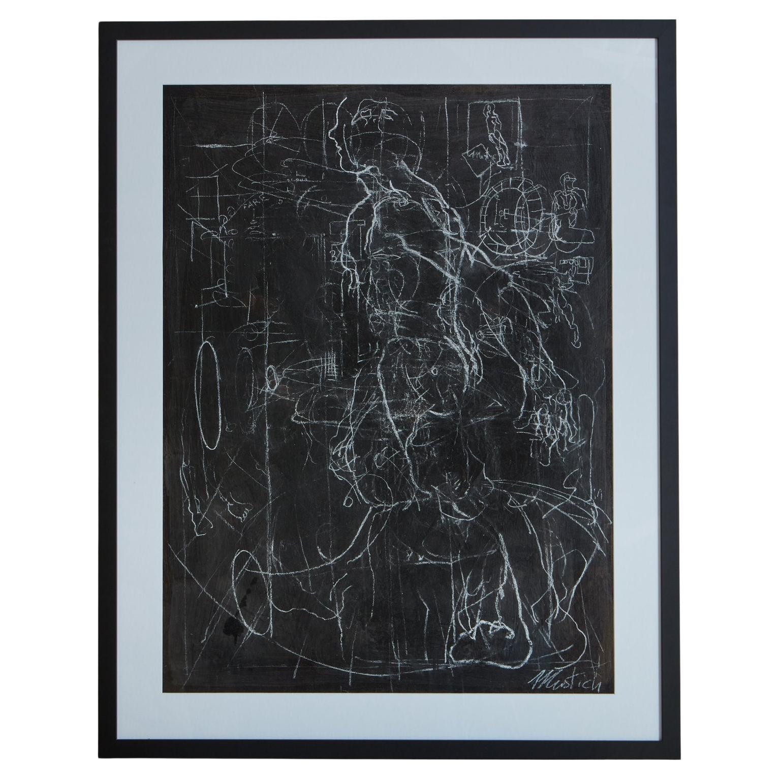 Framed Mixed Media Abstract on Paper #5 by Giancarlo Mustich