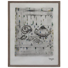Framed Mixed-Media Artwork by Paul Permeke Signed and Dated 1955