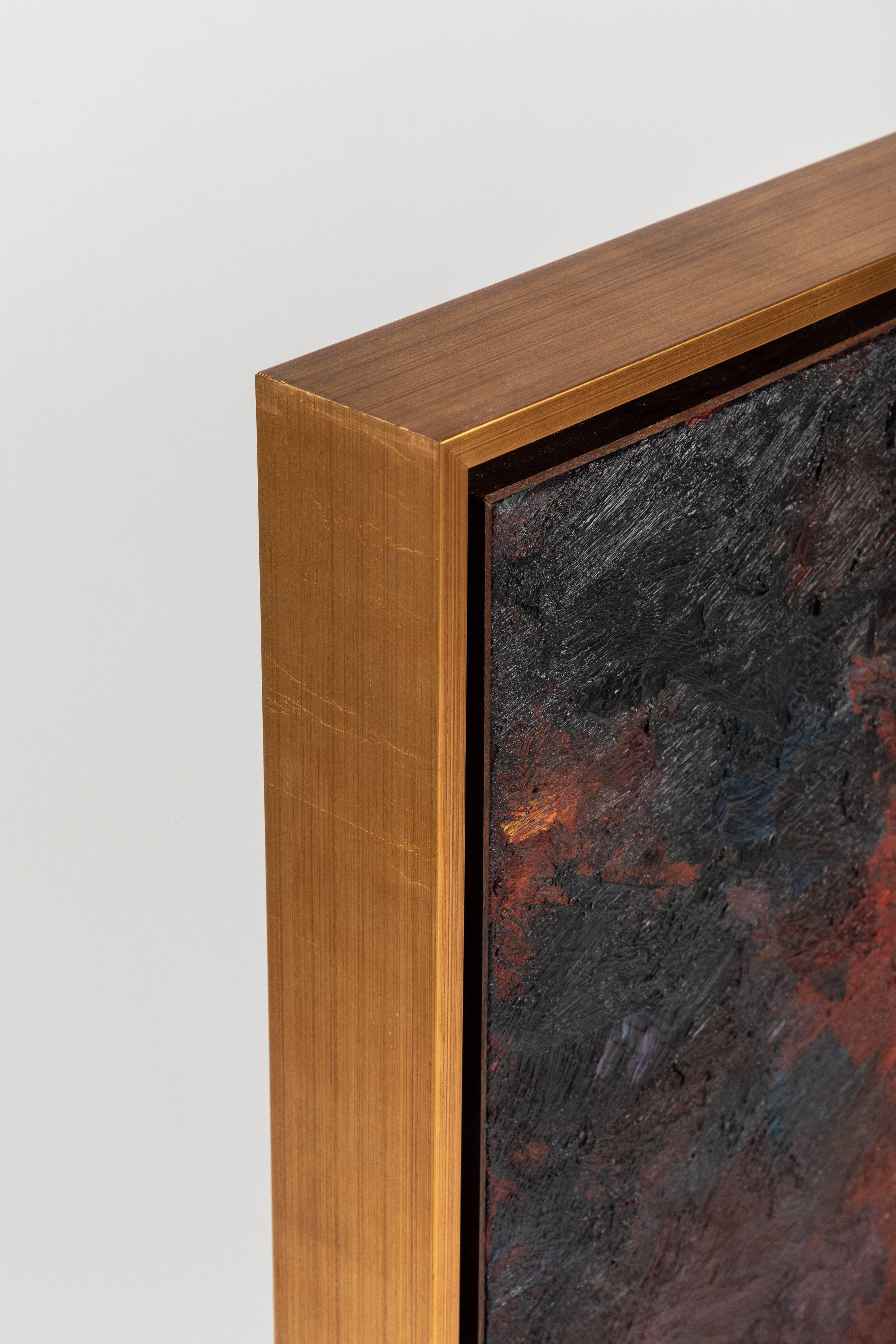 Tela Quadro ad olio astratto moderno incorniciato di Stevan Kissel in vendita