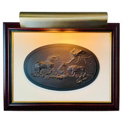 Framed Modern Wedgwood Black Basalt Ware Tablet after Stubbs, Frightened Horse