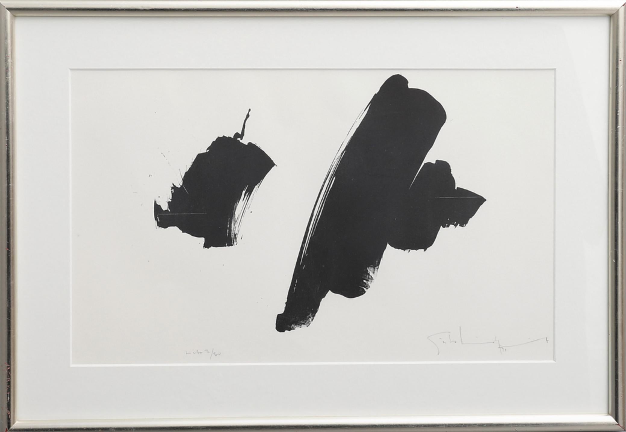 Framed Monochrome Lithograph By Gösta Lindqvist, Signed, Numbered 3/30 For Sale 5