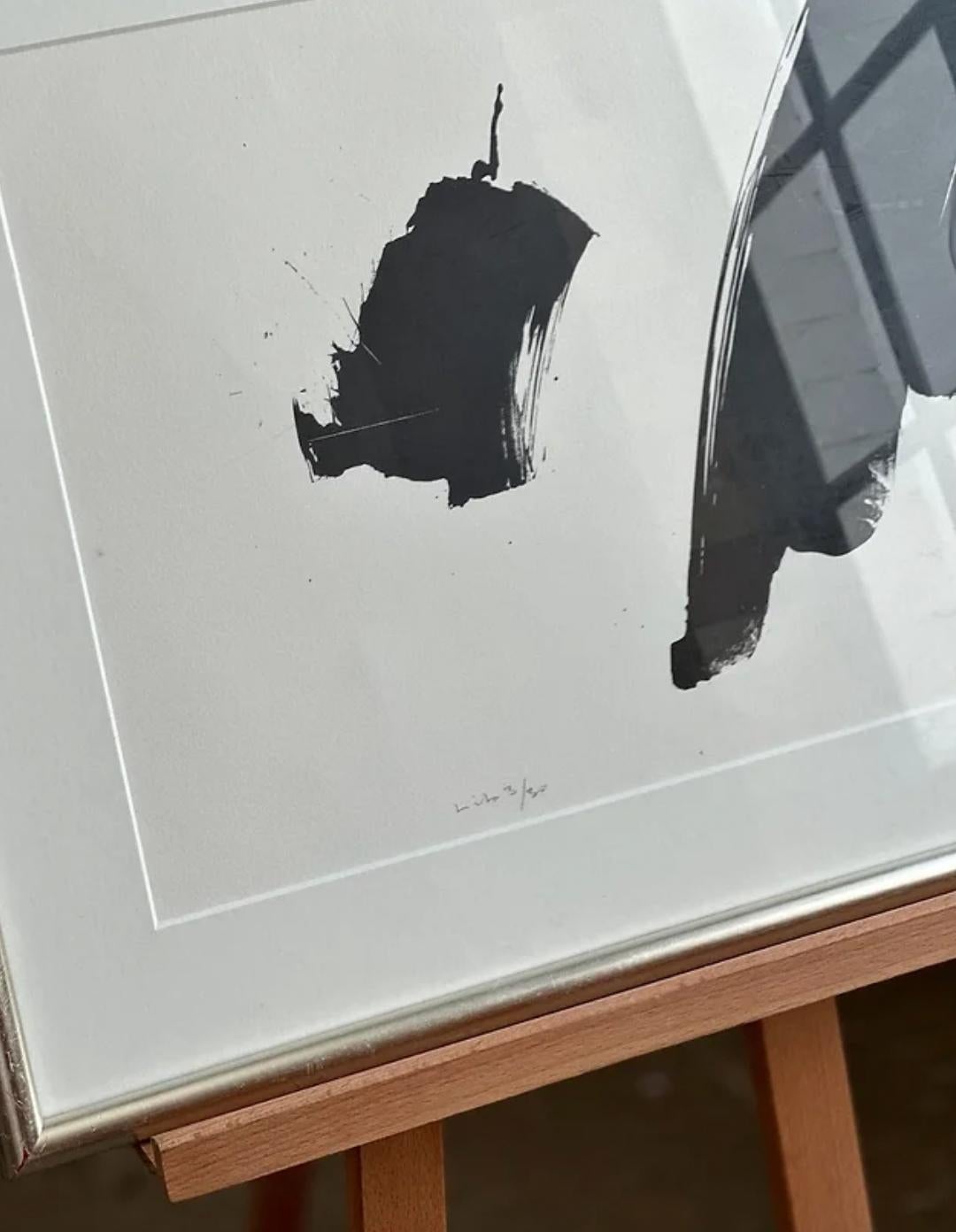 Framed Monochrome Lithograph By Gösta Lindqvist, Signed, Numbered 3/30 For Sale 1