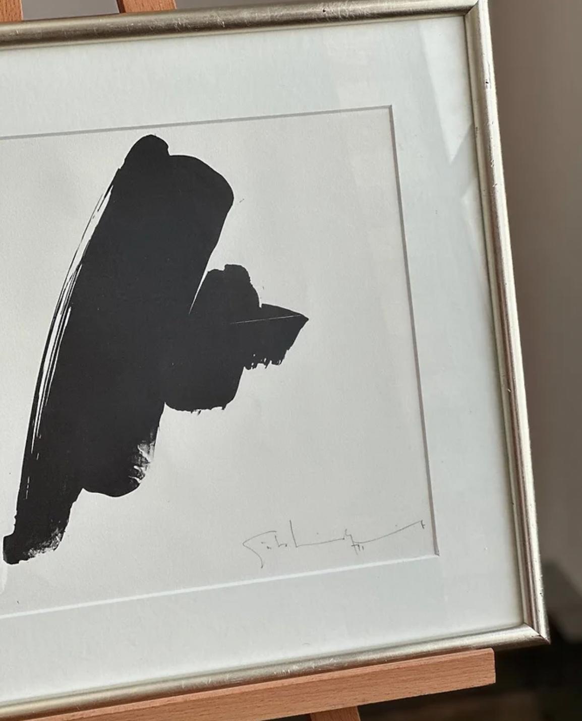 Framed Monochrome Lithograph By Gösta Lindqvist, Signed, Numbered 3/30 For Sale 2