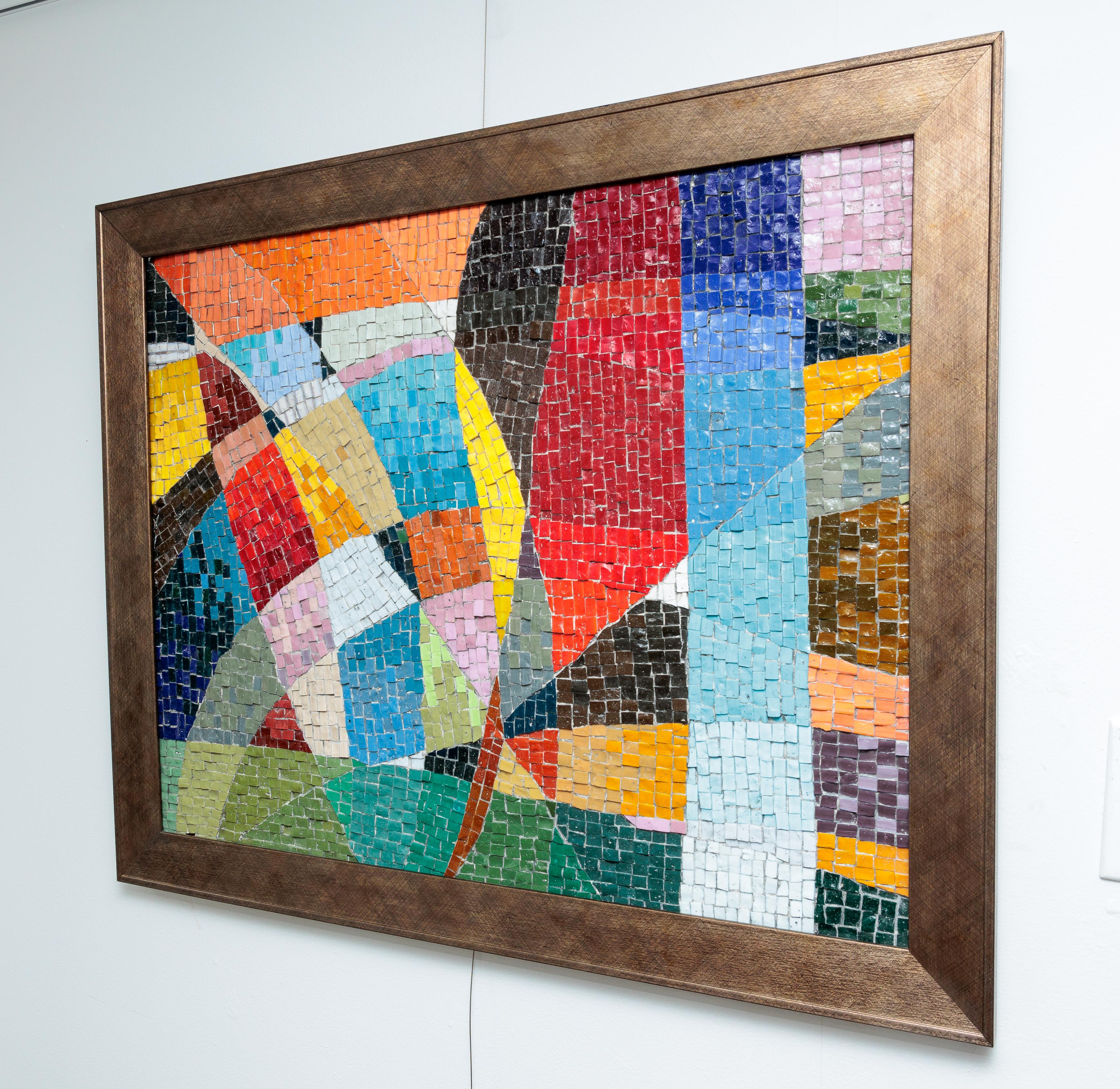 Mid-Century Modern Framed Mosaic Wall Art For Sale