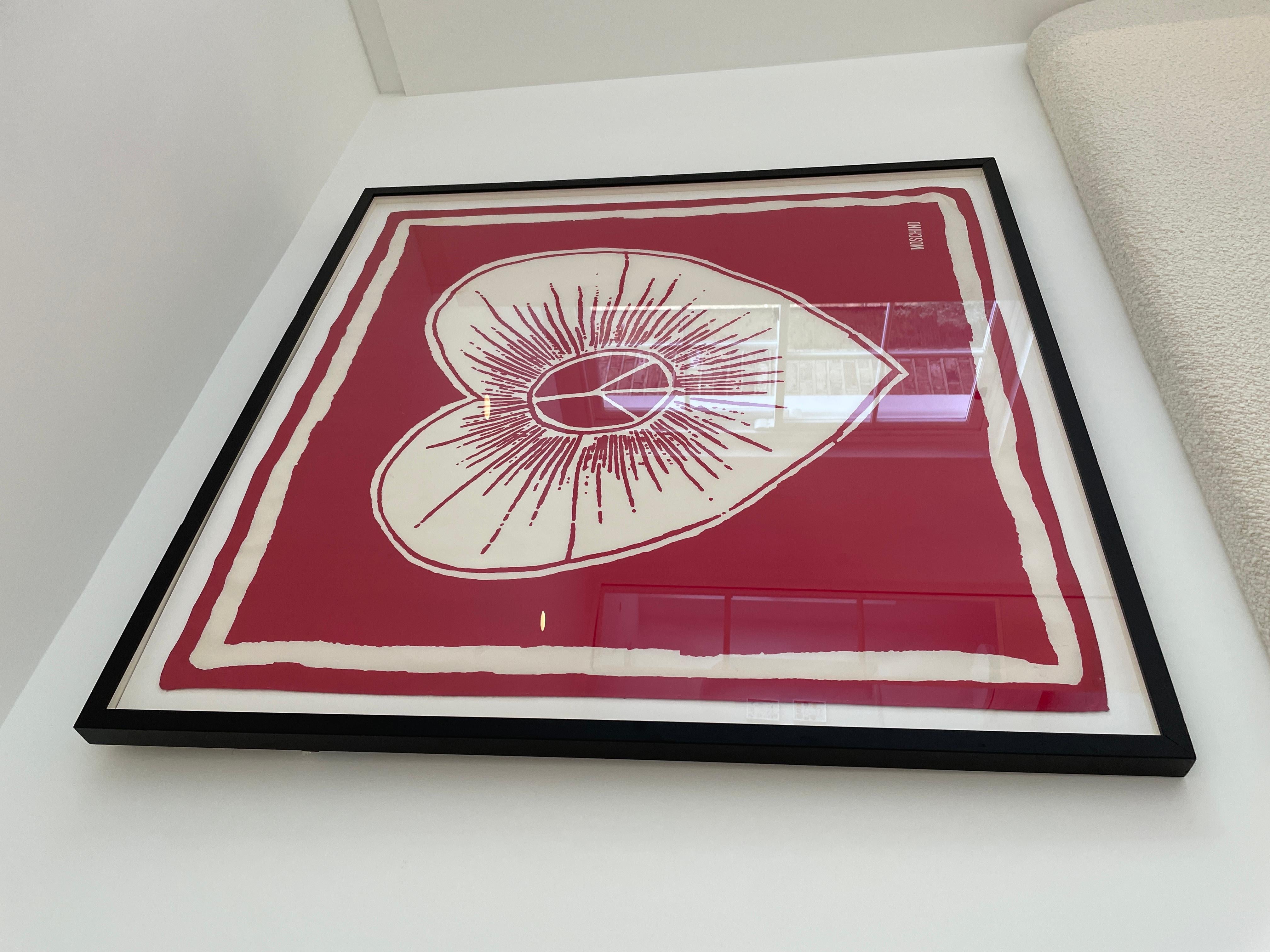 Framed Moschino Silk Scarf In Good Condition For Sale In London, England
