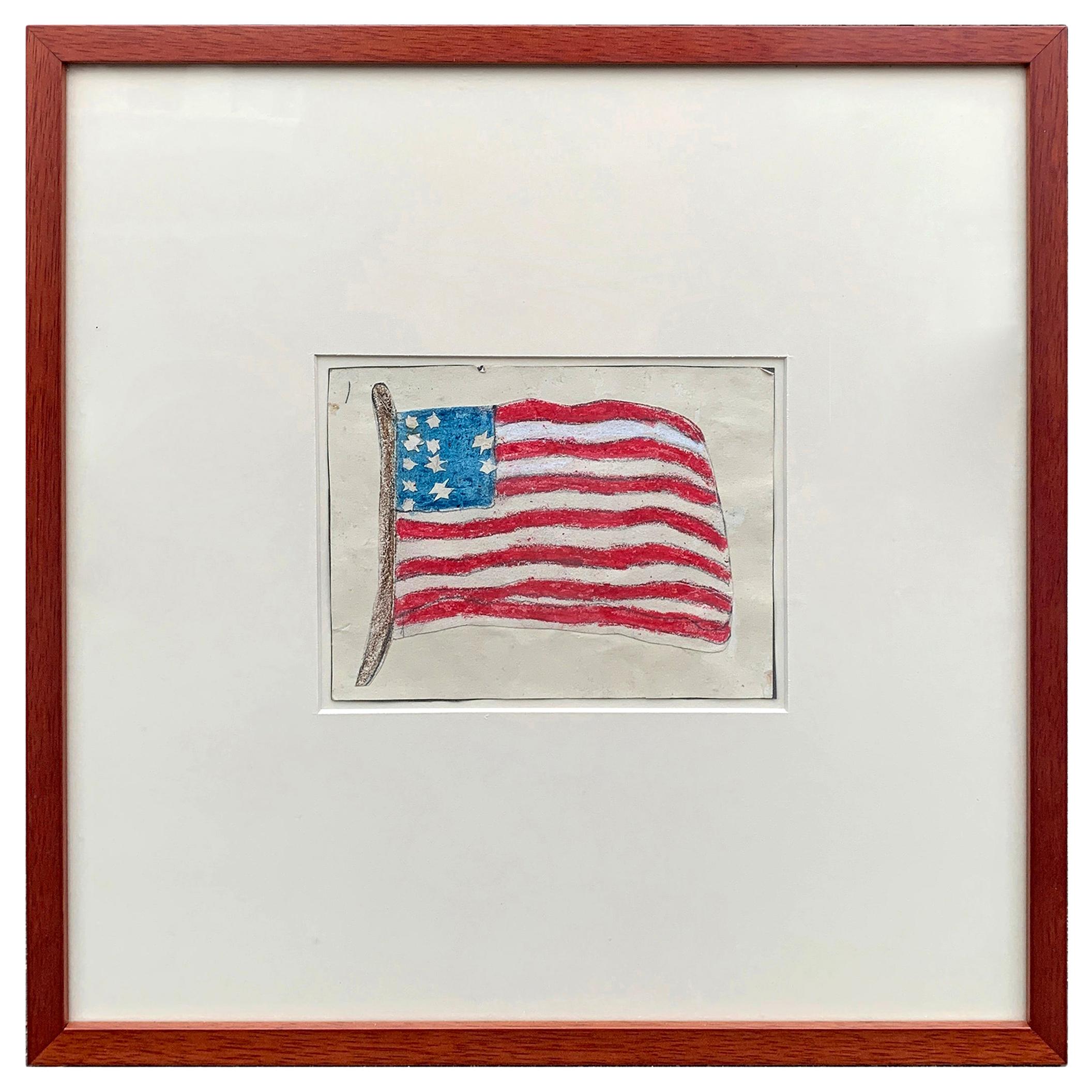 Framed Naive American Flag Collage