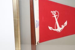Framed Nautical Bow Pennant with Anchor