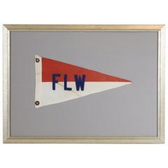 Vintage Framed Nautical Burgee "FLW"